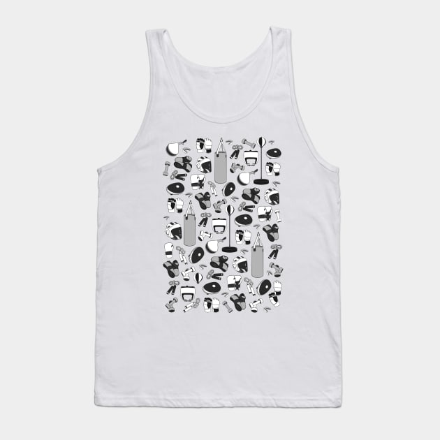 Martial Arts Pattern (black and white) Tank Top by lents